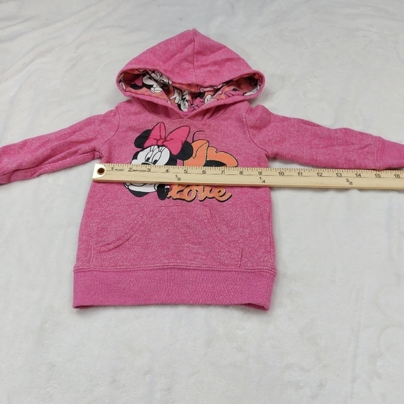 DISNEY MINNIE MOUSE LOVE INFANT PINK PULLOVER COTTON BLEND HOODIE SIZE 12 MONTHS - Picture 2 of 7